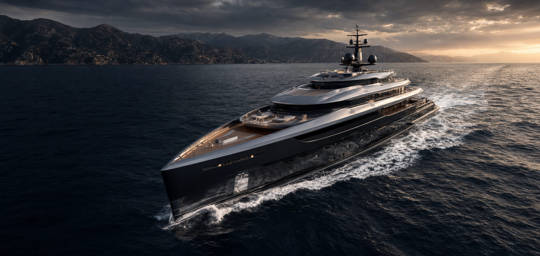 Side profile of Aurelius yacht
